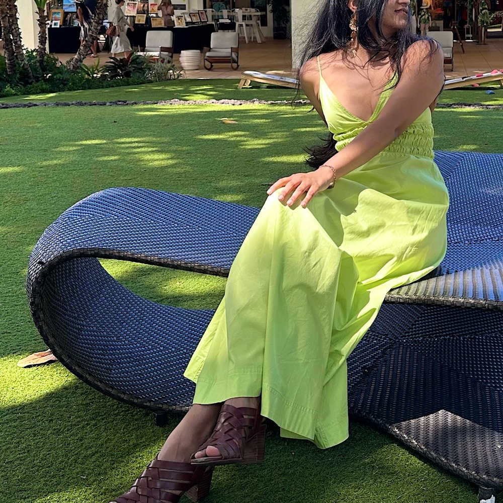 Zara green poplin maxi dress